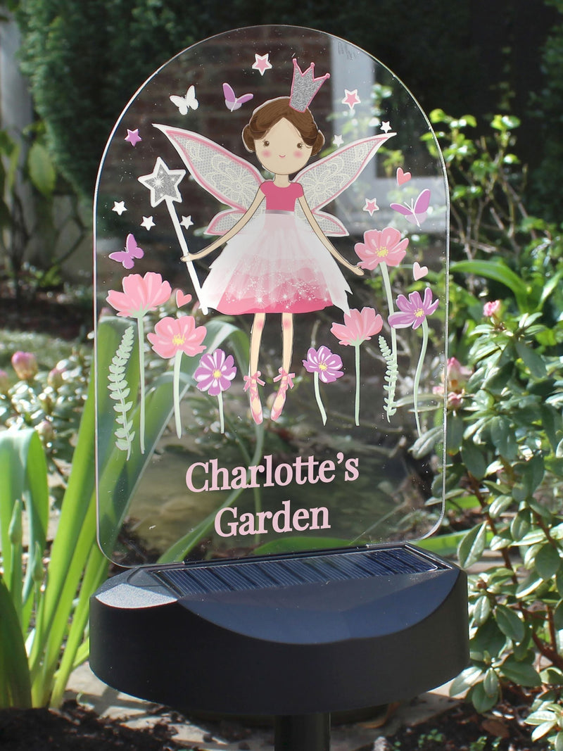 PMC Fairy Princess personalised solar light with ground stake, UK version