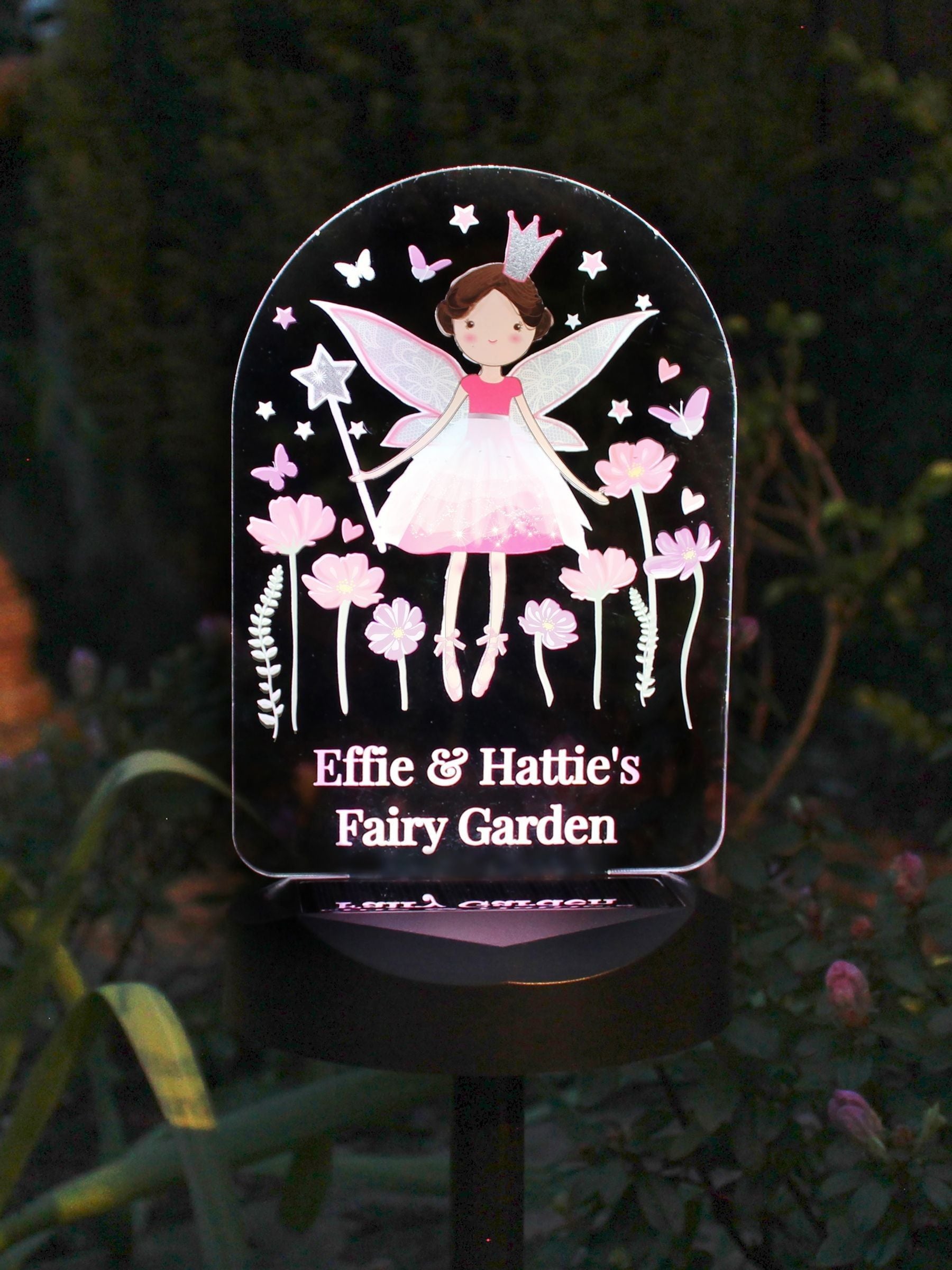 PMC Fairy Princess personalised solar light with ground stake, UK version