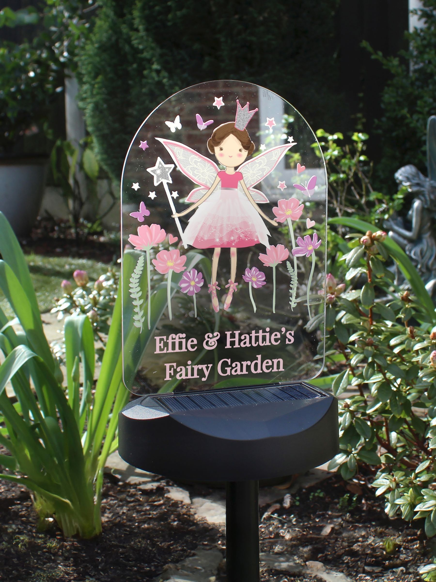 PMC Fairy Princess personalised solar light with ground stake, UK version