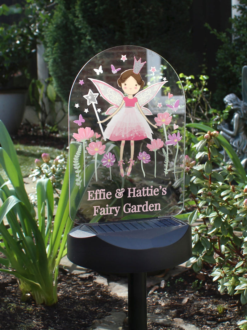 PMC Fairy Princess personalised solar light with ground stake, UK version