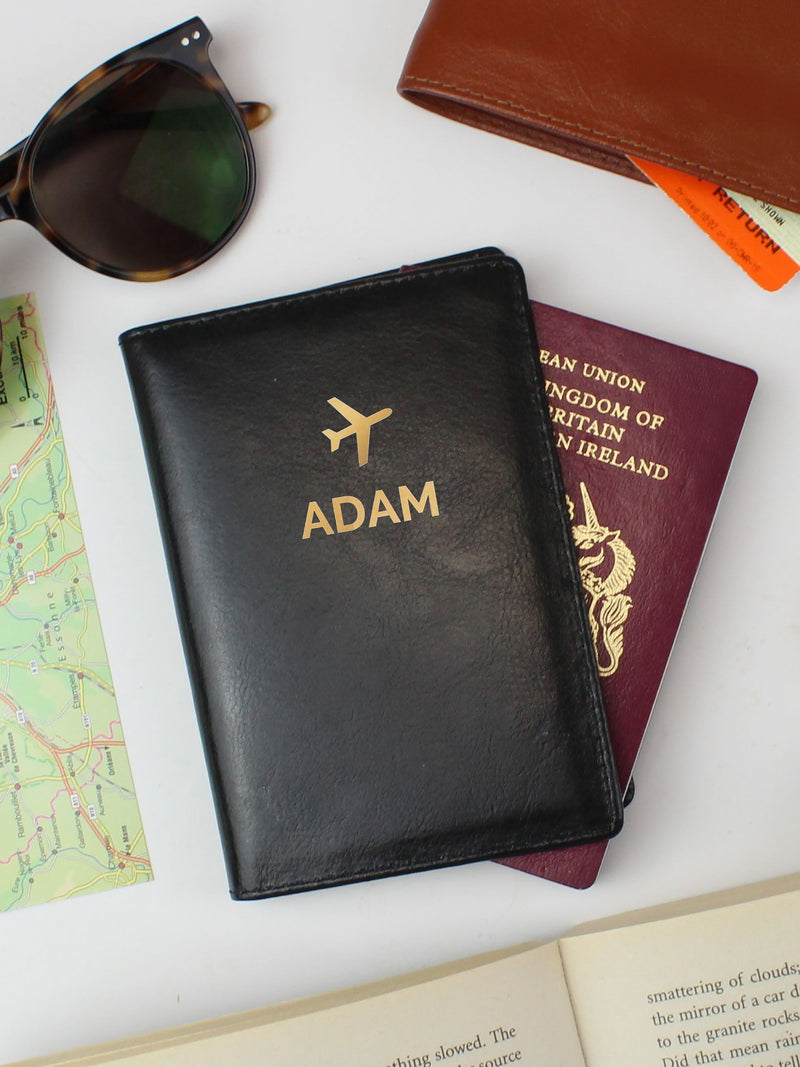 PMC personalised gold plane passport holder, imported from the UK