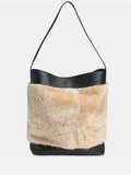 Whistles cream shearling tote handbag, UK version