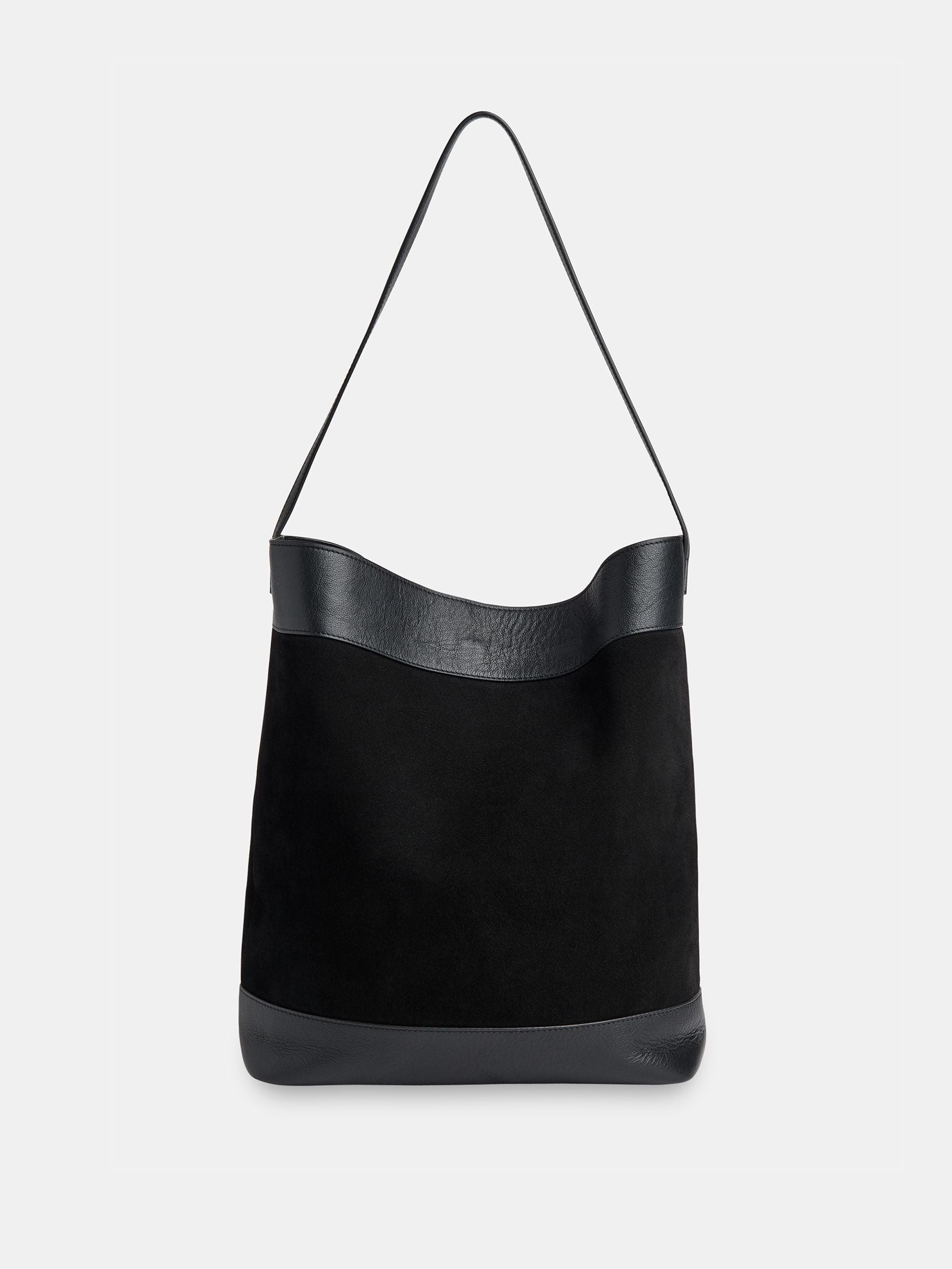Whistles Sasha suede tote bag black - British product