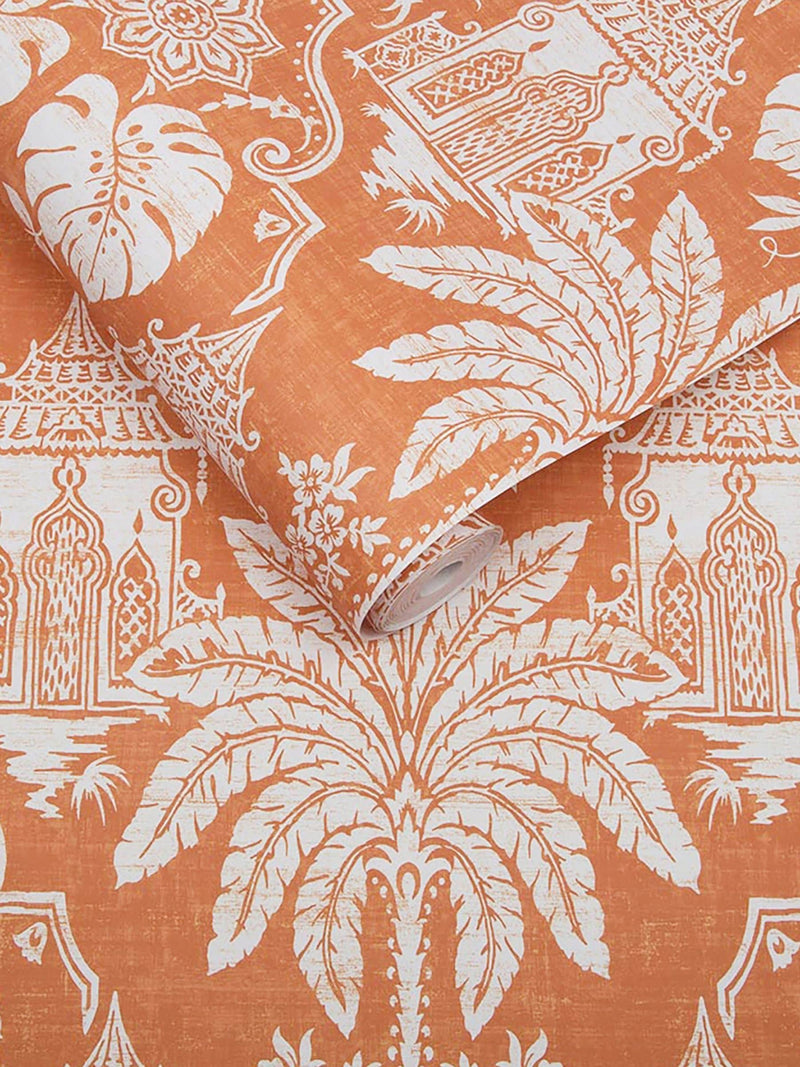 Graham & Brown Orange Imperial A4 wallpaper sample - British product