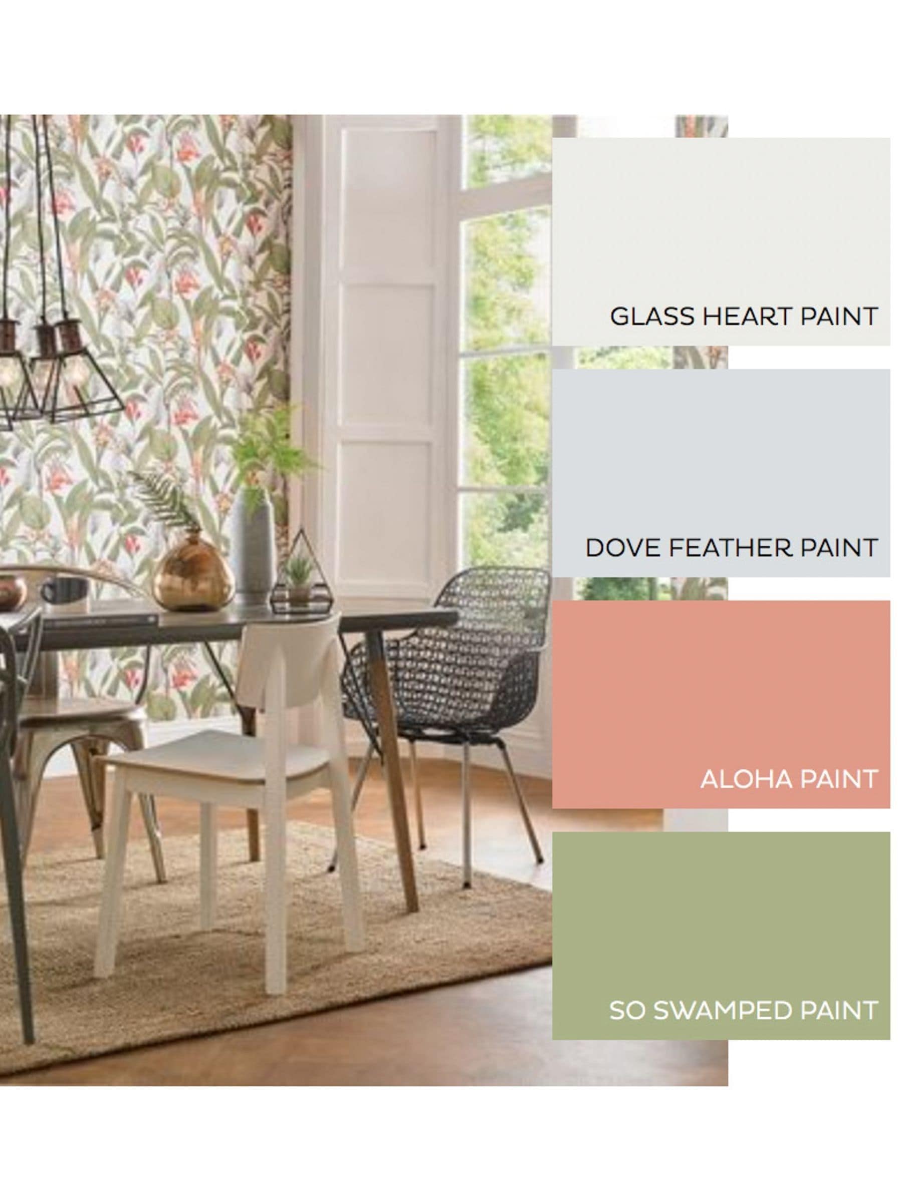 Graham & Brown Powder Botanical A4 wallpaper sample, UK version