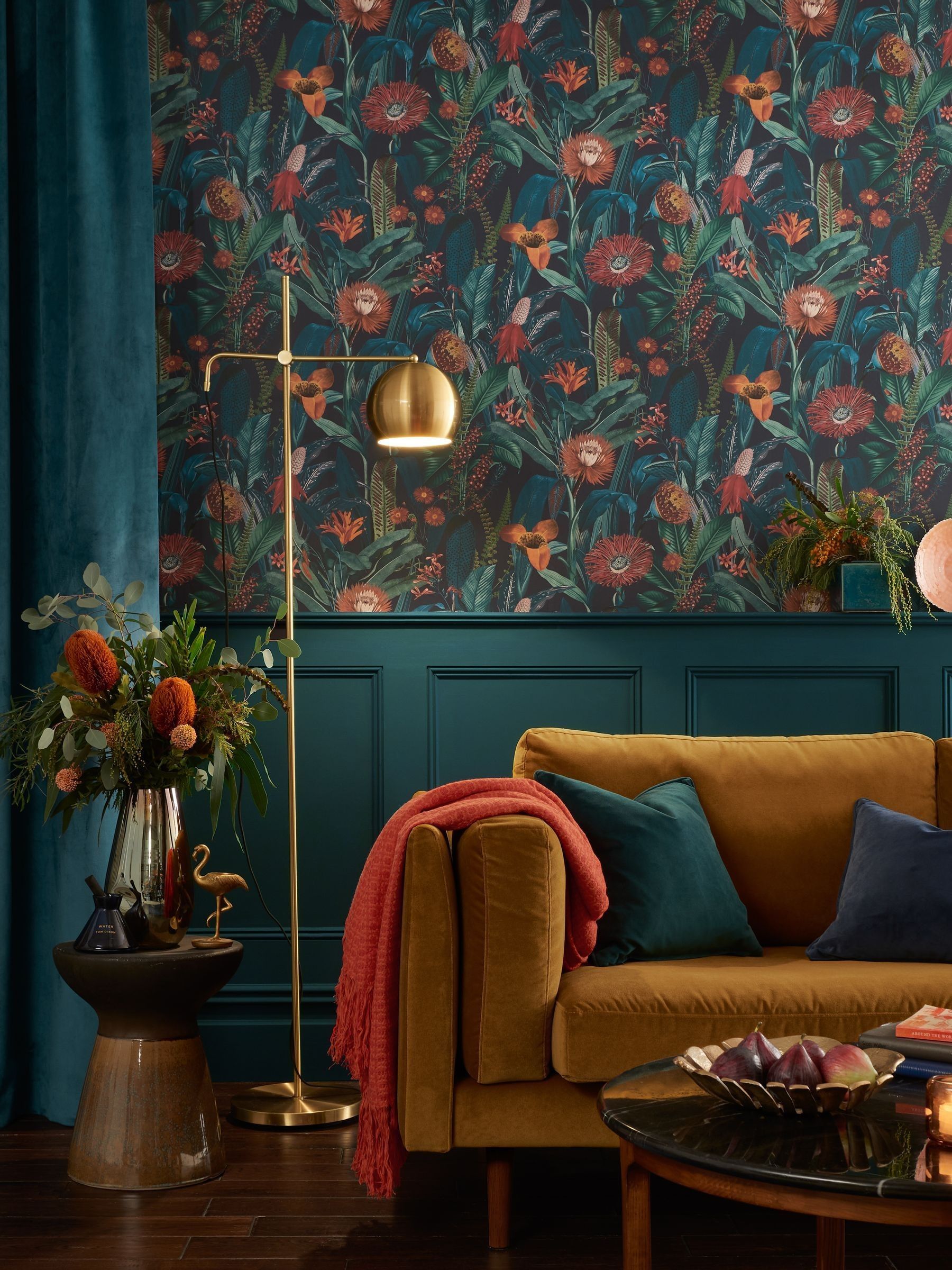 Graham & Brown Midnight Tigerlily A4 Wallpaper Sample