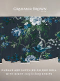 Graham & Brown Midnight Venetian Floral A4 mural sample - British product