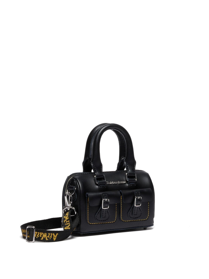 Dr. Martens black mini top handle bag in Kiev leather, imported from the UK