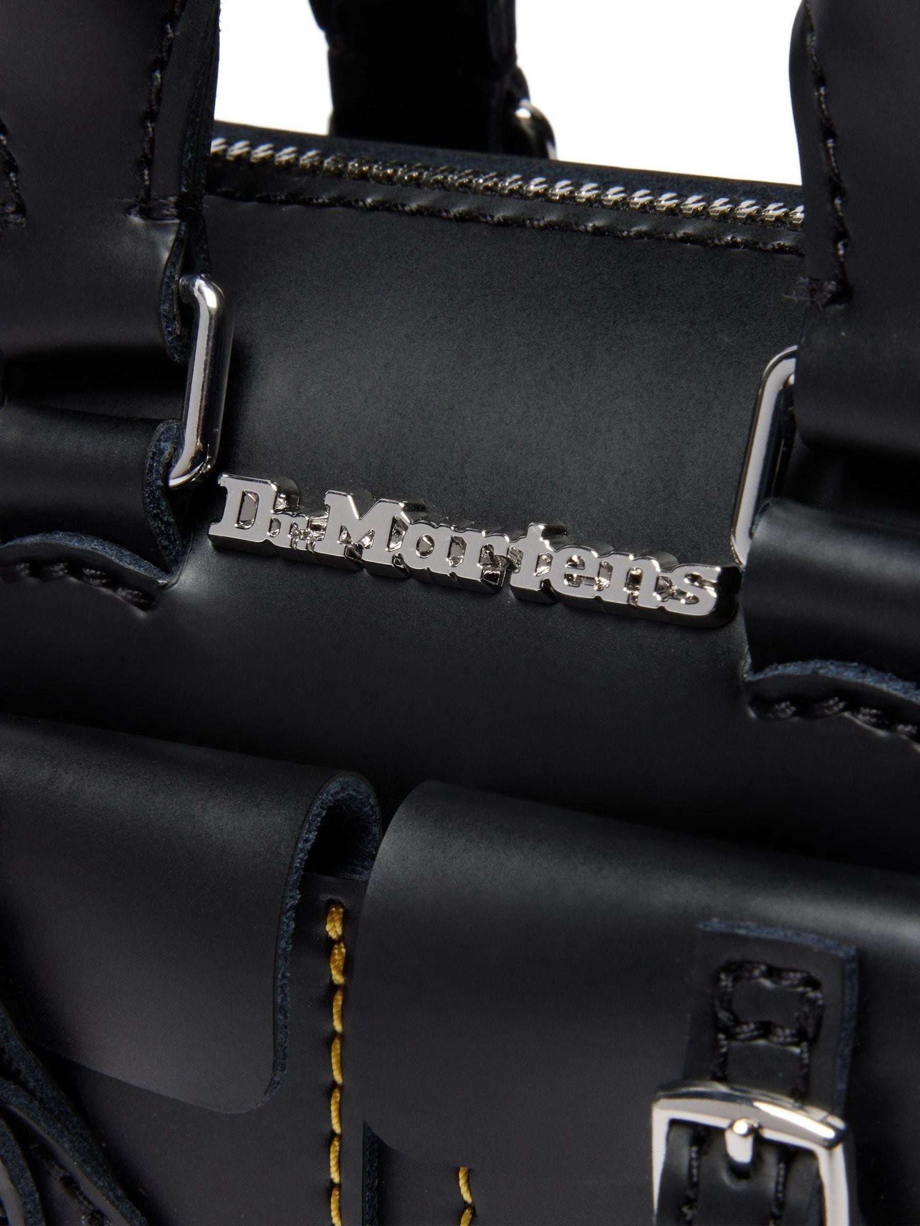 Dr. Martens black mini top handle bag in Kiev leather, imported from the UK
