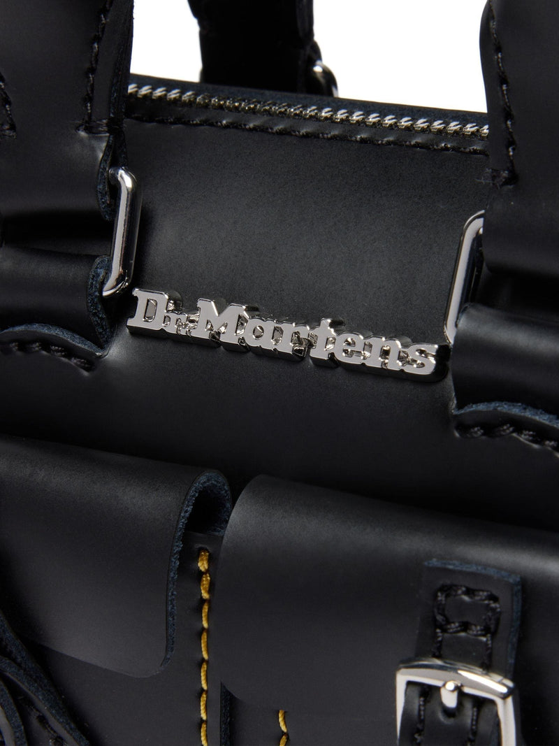 Dr. Martens black mini top handle bag in Kiev leather, imported from the UK