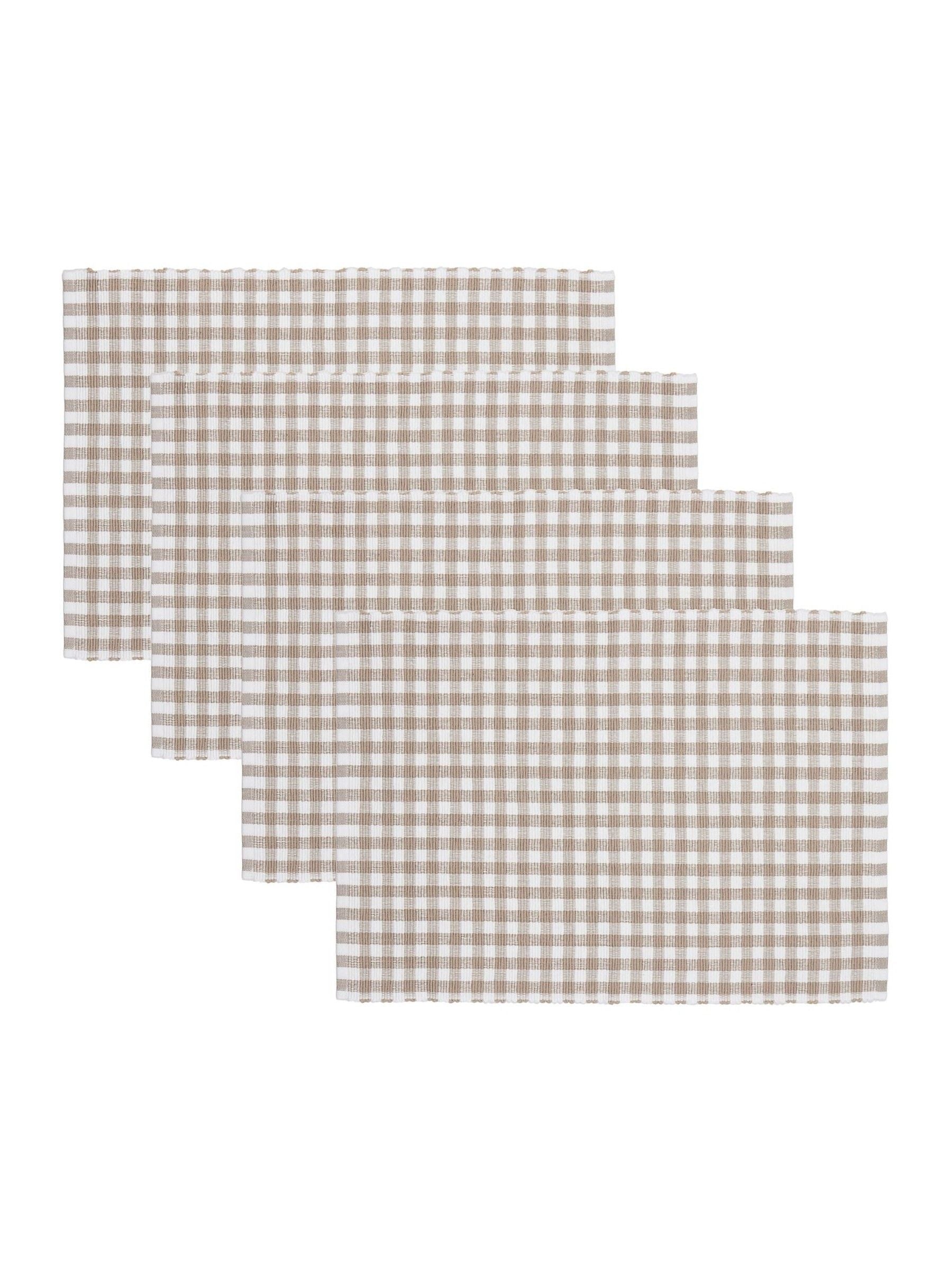 Yard natural barton check placemats set of 4 - British product