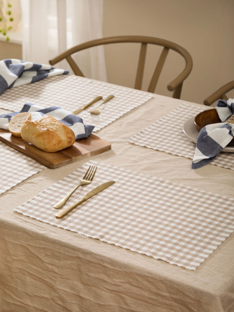 Yard natural barton check placemats set of 4 - British product