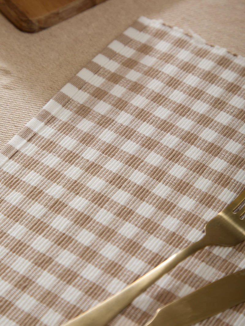 Yard natural barton check placemats set of 4 - British product