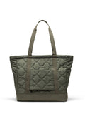 Herschel green heritage quilted capsule tote bag, imported from the UK
