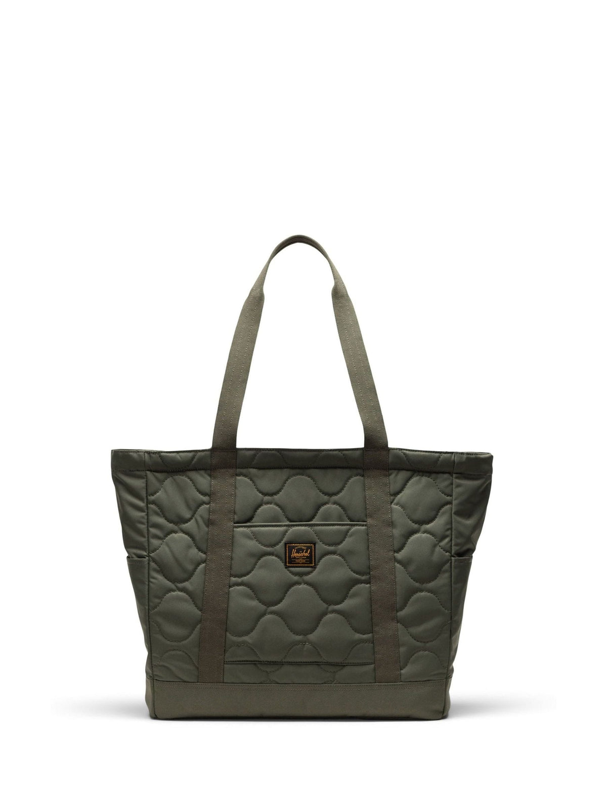 Herschel green heritage quilted capsule tote bag, imported from the UK