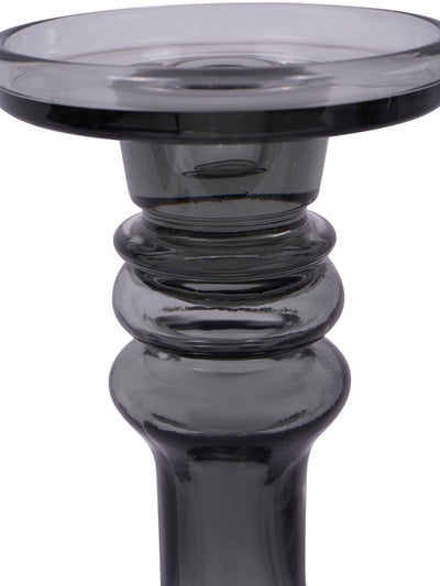 Libra Interiors Grauer Vitrum Glas-Kerzenhalter 30 cm