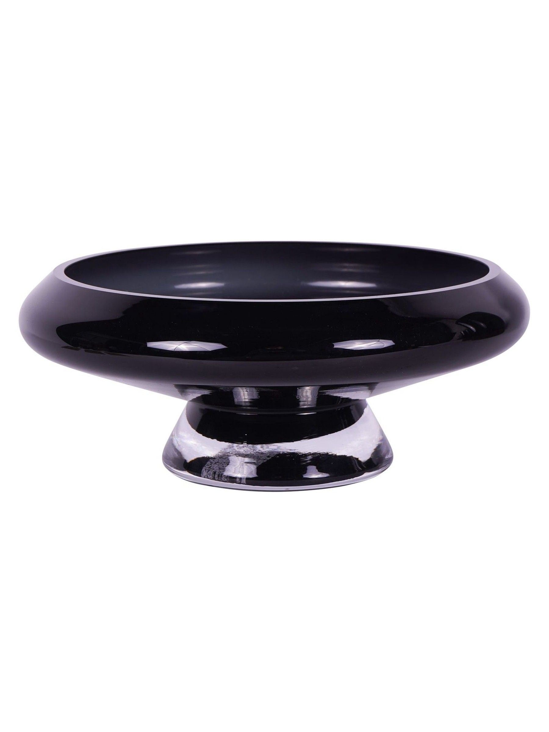 Libra Interiors Black Monthly Promo Noir Glass Bowl 26cm
