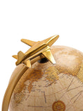 Harvey Makin decorative globe gold base aeroplane detail 37cm, UK version