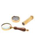 Harvey Makin miniature telescope compass magnifying glass set, UK version