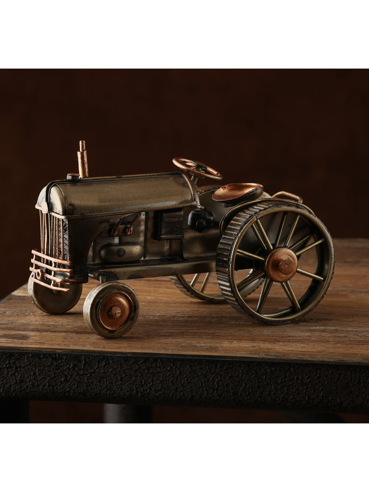Harvey Makin tractor ornament in bronze finish, imported from the UK