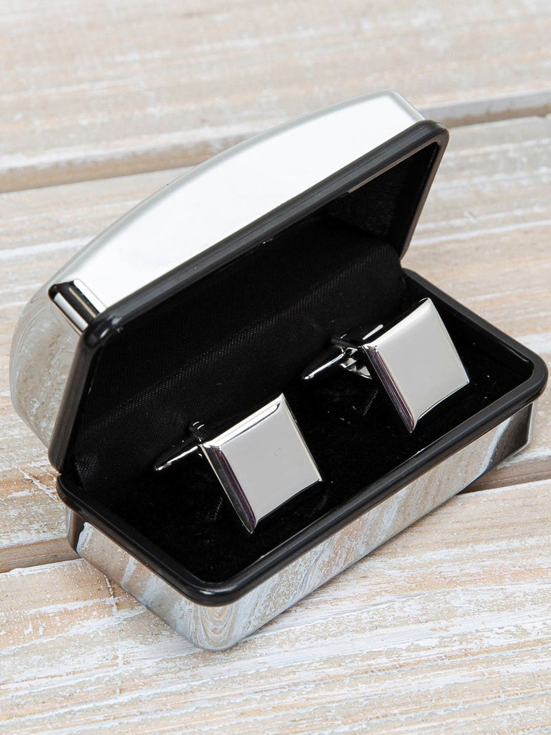 Widdop silver plain square cufflinks, imported from the UK
