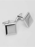 Widdop silver plain square cufflinks, imported from the UK