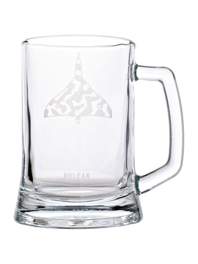 Widdop RAF Etched Glass Tankard - Vulcan Beer Glass 13.5cm