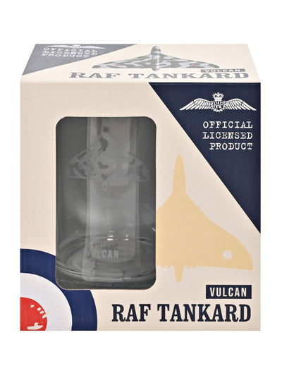 Widdop RAF Etched Glass Tankard - Vulcan Beer Glass 13.5cm