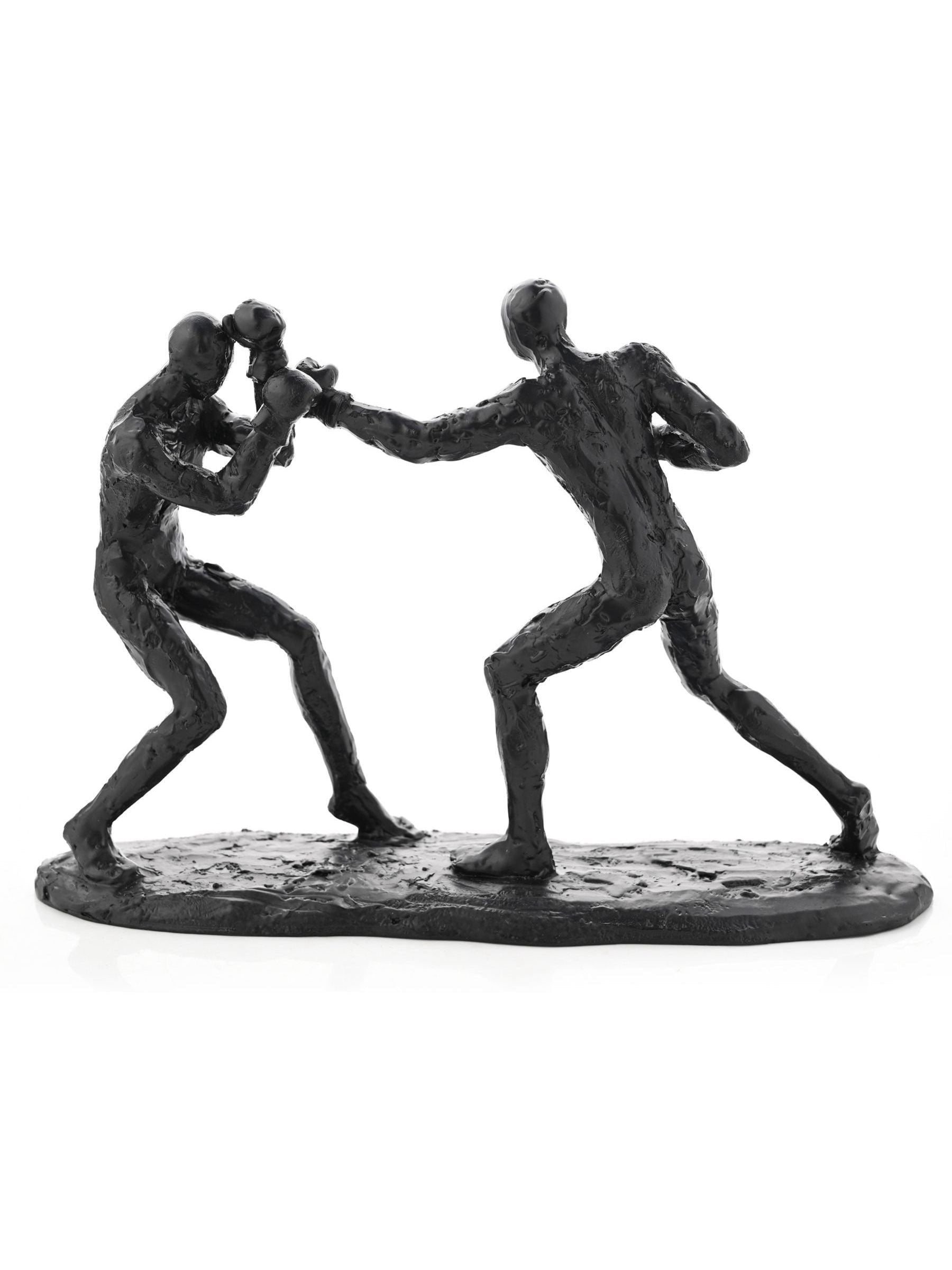 Harvey Makin Boxfigur schwarze Polyresin-Skulptur 20cm (Britische Marke)