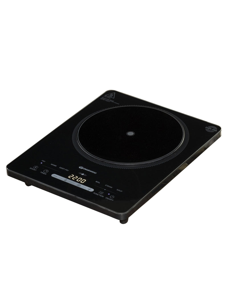 Daewoo Black Single Induction Hob 2200W, imported from the UK