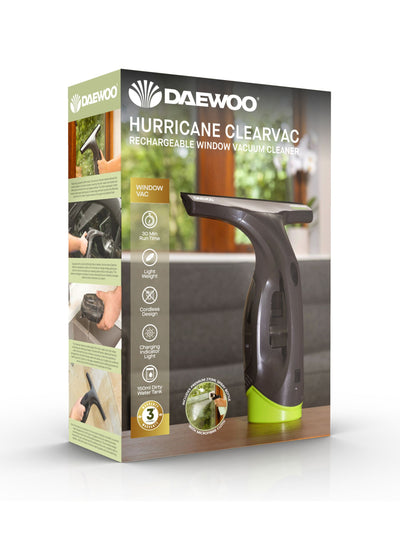 Next Daewoo Grey Hurricane Clearvac Window Cleaning Vacuum and Washer- Buy online at McGrocer