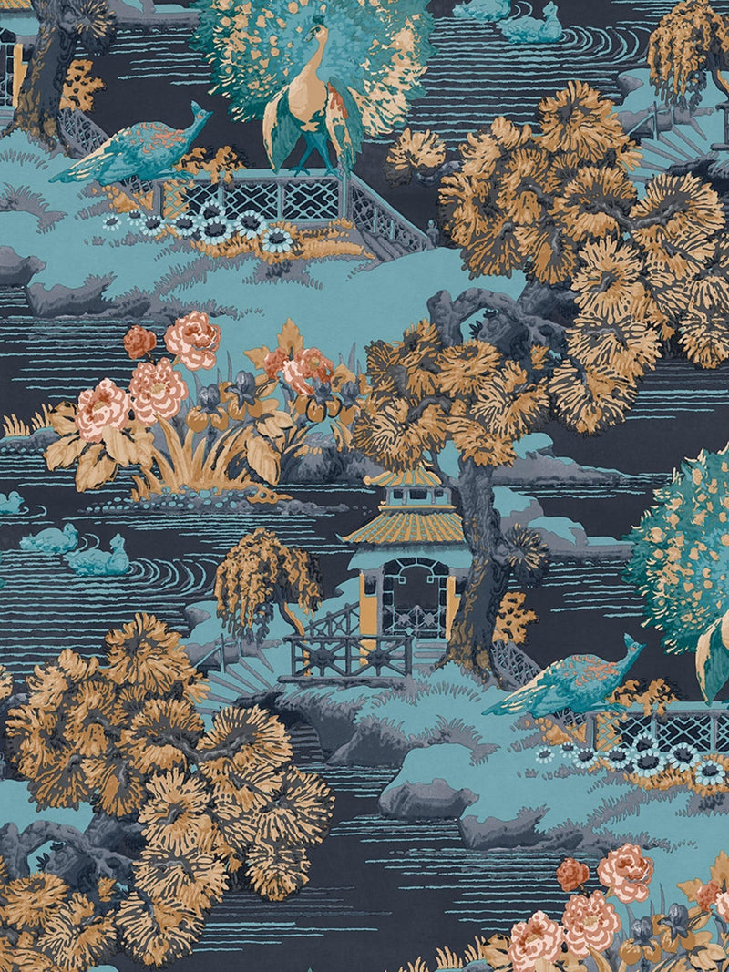 Graham & Brown Navy Edo Toile wallpaper 10M - British product