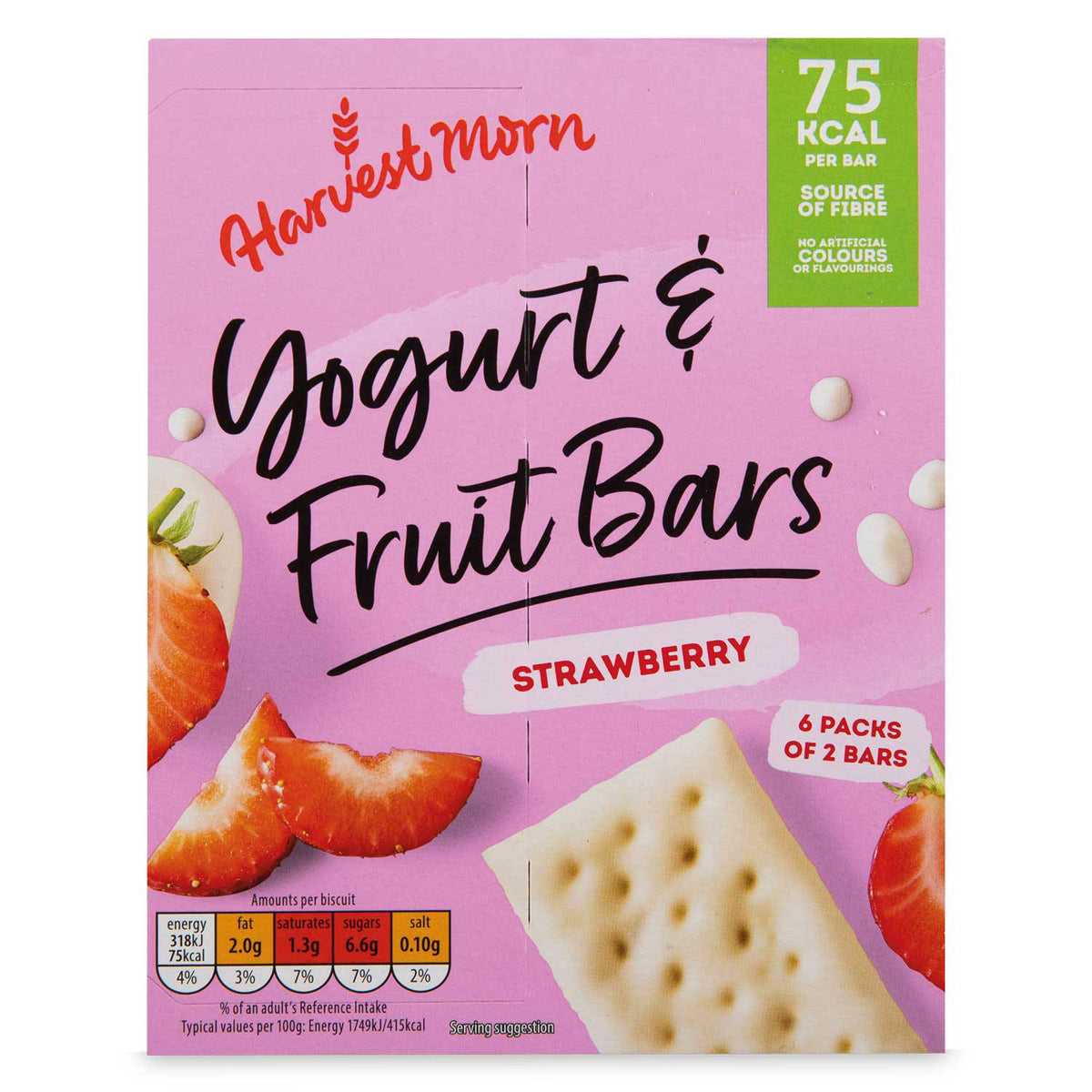 Yogurt and strawberry snack bars 6 pack (British brand)