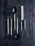 Stainless steel zester grater with silicone base and hanging loop (British brand)