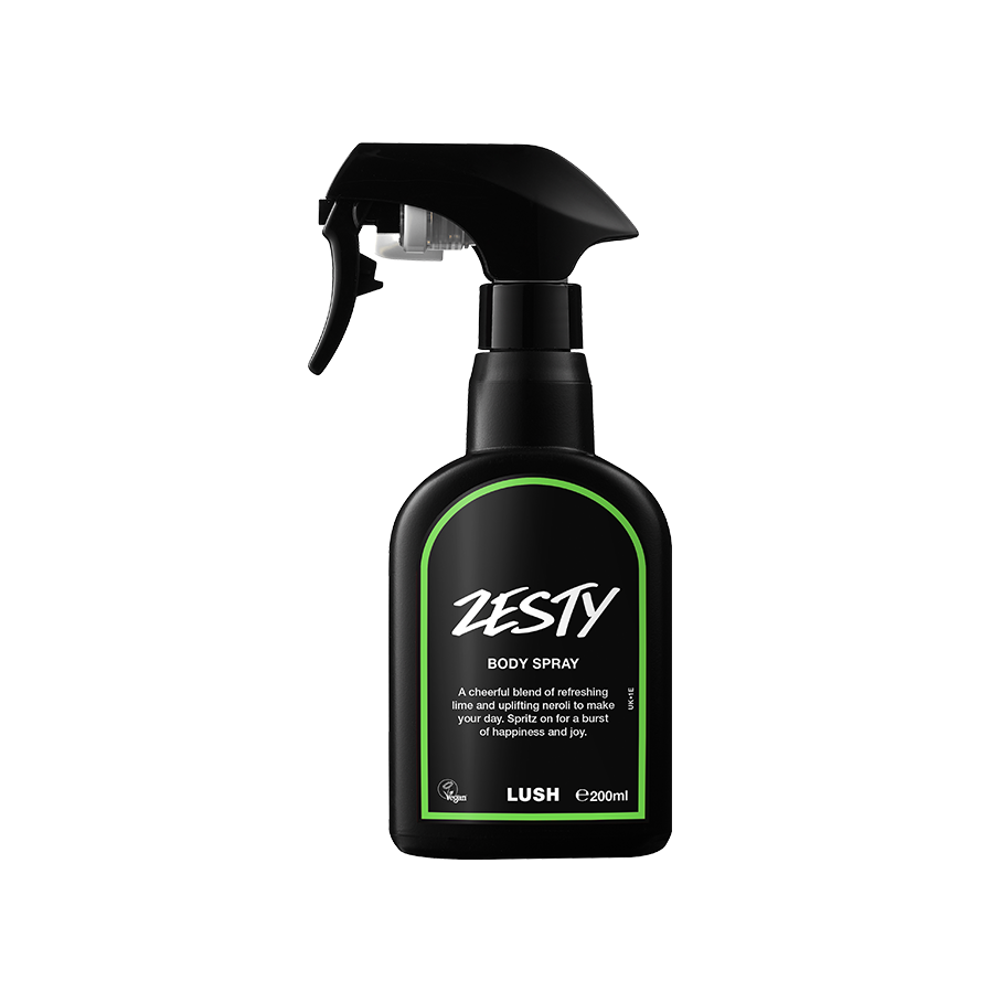 Lush Zesty body spray in lime and neroli, imported from the UK