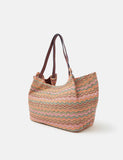 Accessorize zig zag raffia shoulder bag woven stripe, imported from the UK