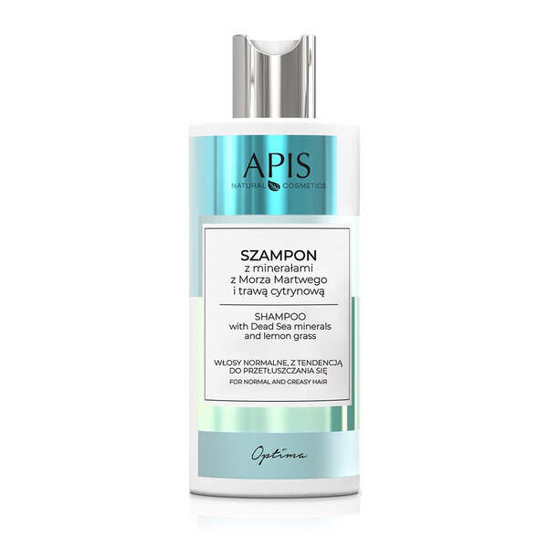 Apis OPTIMA Shampoo 300 ml with Dead Sea minerals and lemongrass, imported from the UK