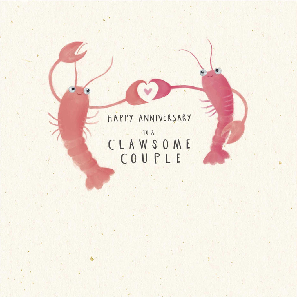 Sainsbury's Anniversary Card Clawsome Couple Fun Cute Lobsters Greeting Card