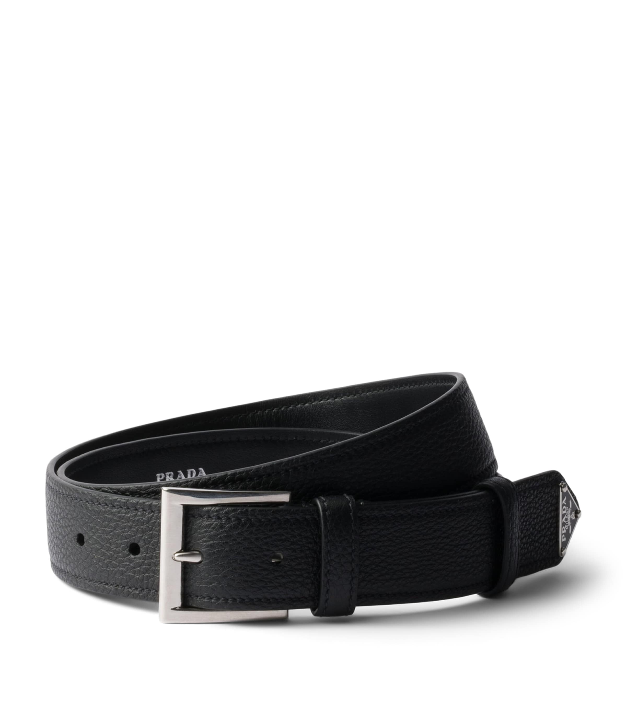 Prada leather logo belt, UK version
