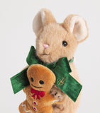 Harrods mouse plush with gingerbread man (British brand)