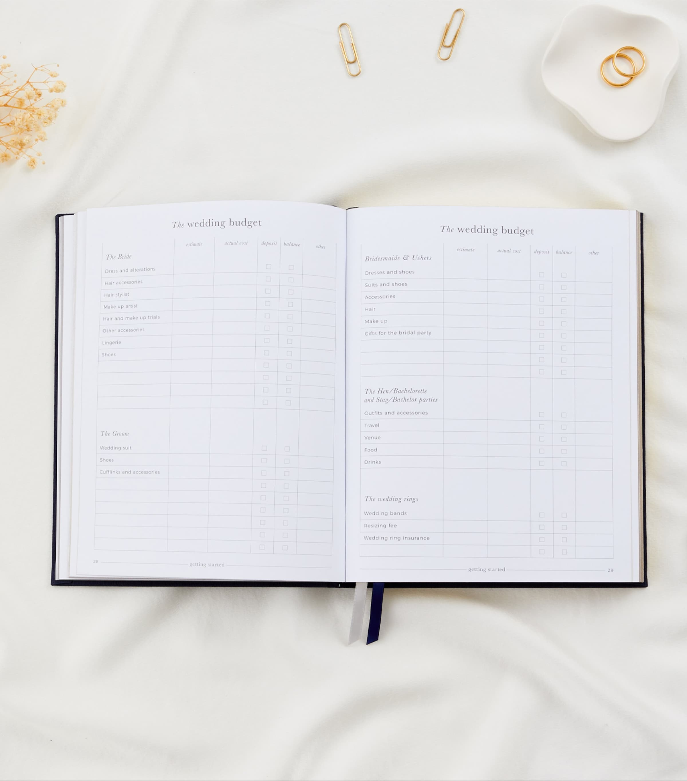 Blush and Gold My Wedding Planner Journal