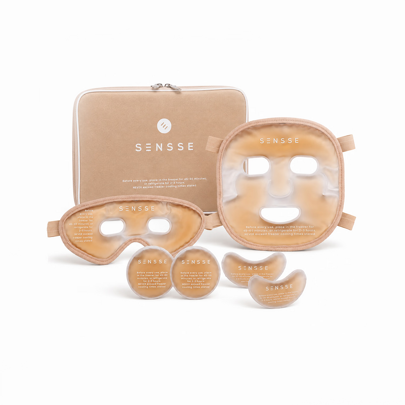 Sensse Glacial Glow cooling face and eye mask set 6-piece, imported from the UK