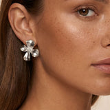 MUCHV silver gardenia flower earrings, UK version