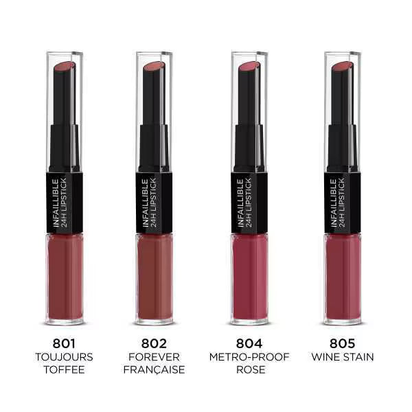 L'Oreal Paris Infallible 2 Step Lipstick 801 Toujours Toffee, UK version