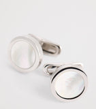 Giorgio Armani sterling silver mother-of-pearl cufflinks, UK version