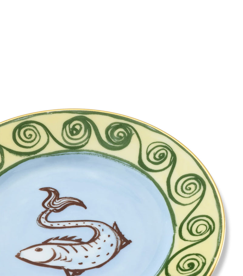 GINORI 1735 porcelain bread plate with gold threading, 16cm, UK version