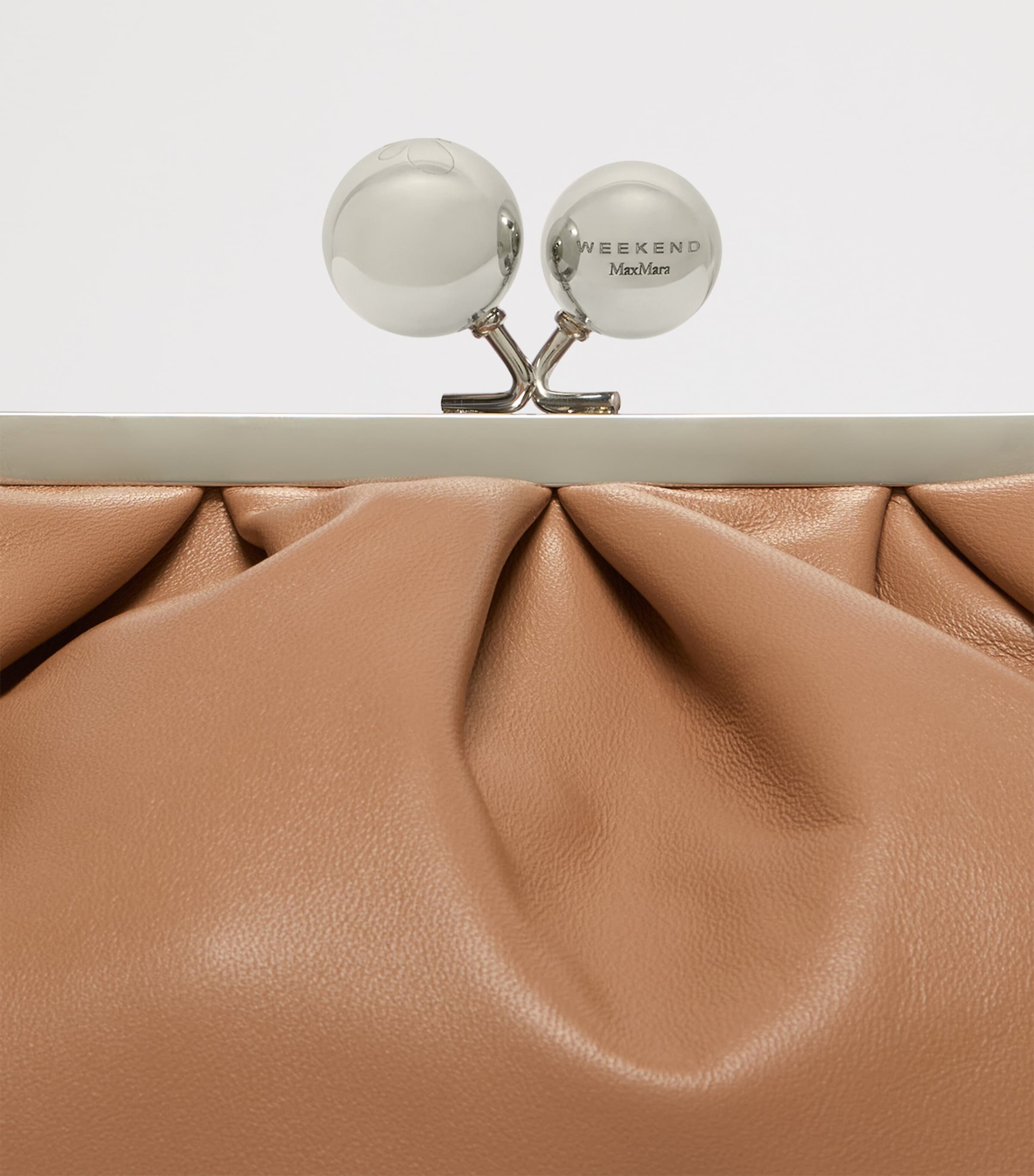 Weekend Max Mara medium Pasticcino leather clutch bag - British product