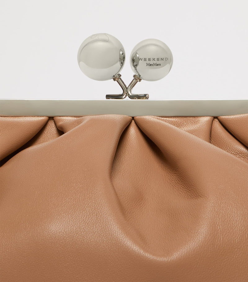 Weekend Max Mara medium Pasticcino leather clutch bag - British product