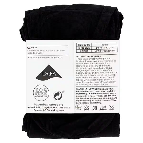 Superdrug black knee high tights 3 pack (British brand)