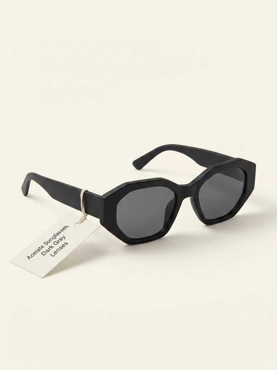 Celine oval sunglasses shiny black frame grey lenses, imported from the UK